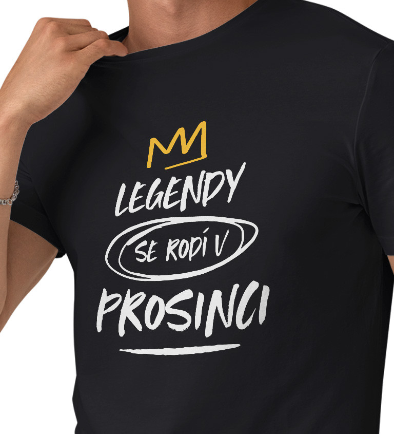 Pánské triko černé - Legendy se rodí v prosinci