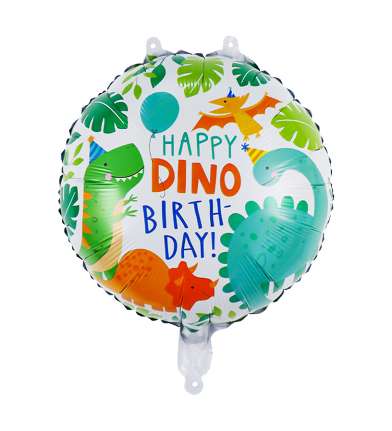 Fóliový balónek - Happy birthday dinosauři, 45 cm