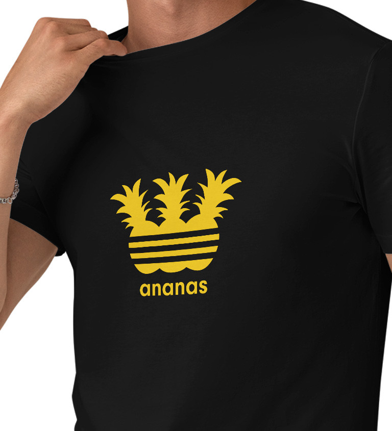 Pánské tričko černé Ananas S