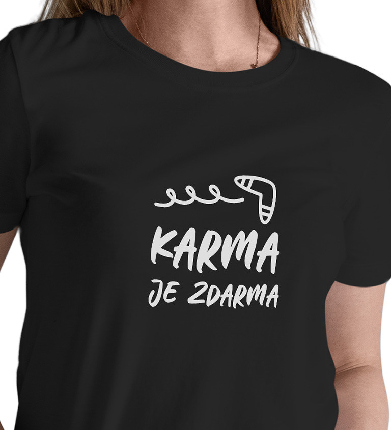 Dámské tričko černé Karma je zdarma XS