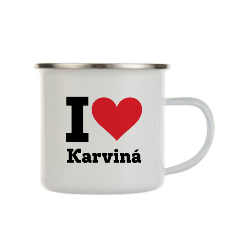 Plecháček bílý I love Karviná