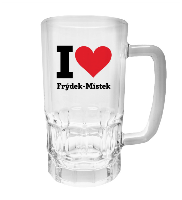 Půllitr s potiskem - I love Frýdek-Místek, 500 ml