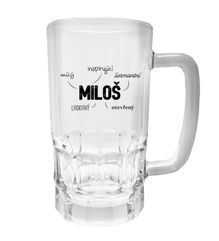 Půllitr s potiskem - Miloš, 500 ml