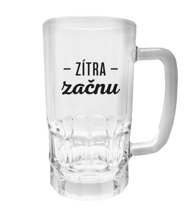 Půllitr s potiskem - Zítra začnu, 500 ml