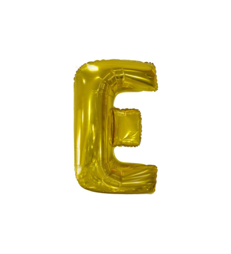 Zlatý balónek s písmenem 'E'