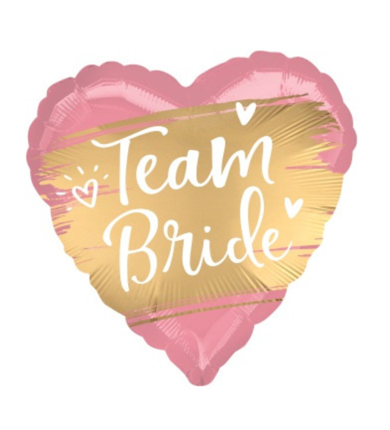 Fóliový balónek - srdce s nápisem "Team Bride"