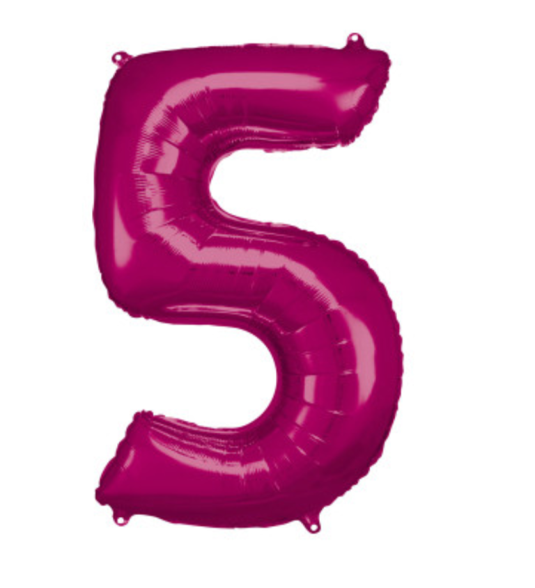 Balonek "5" velký - růžový