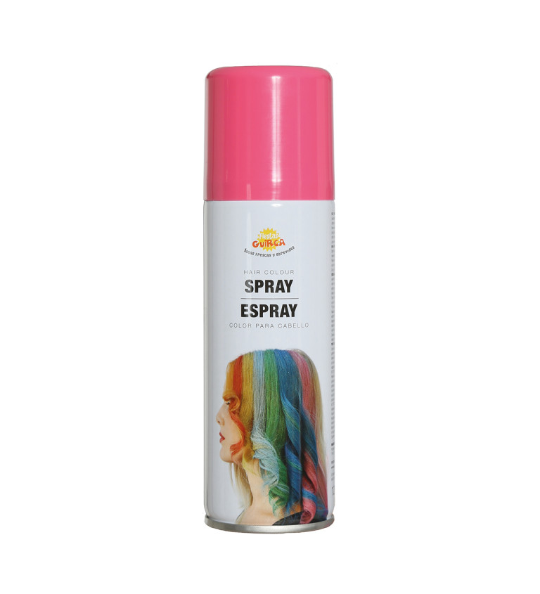 Růžový sprej na vlasy