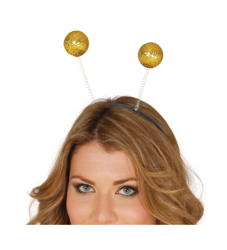 Party čelenka se zlatými kuličkami