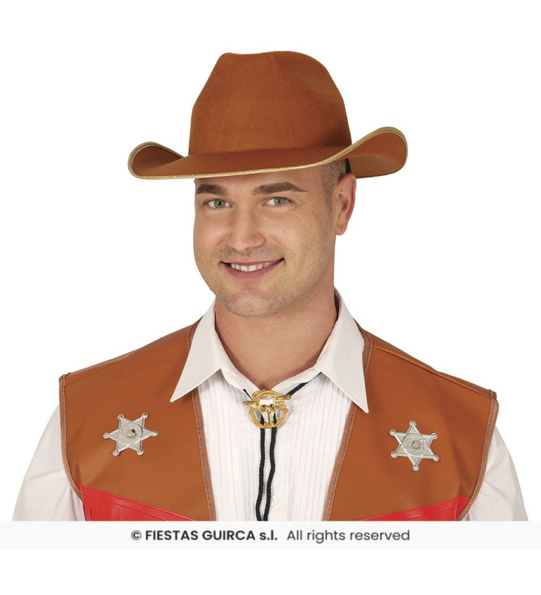 Klobouk kovboj – hnědý