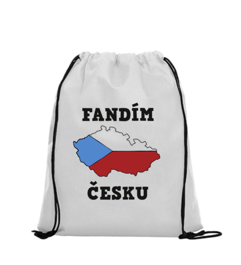 Vak na záda - Fandím česku, 36x42 cm, bílý