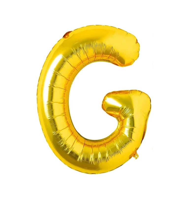 Zlatý fóliový balónek: písmeno G 80 cm