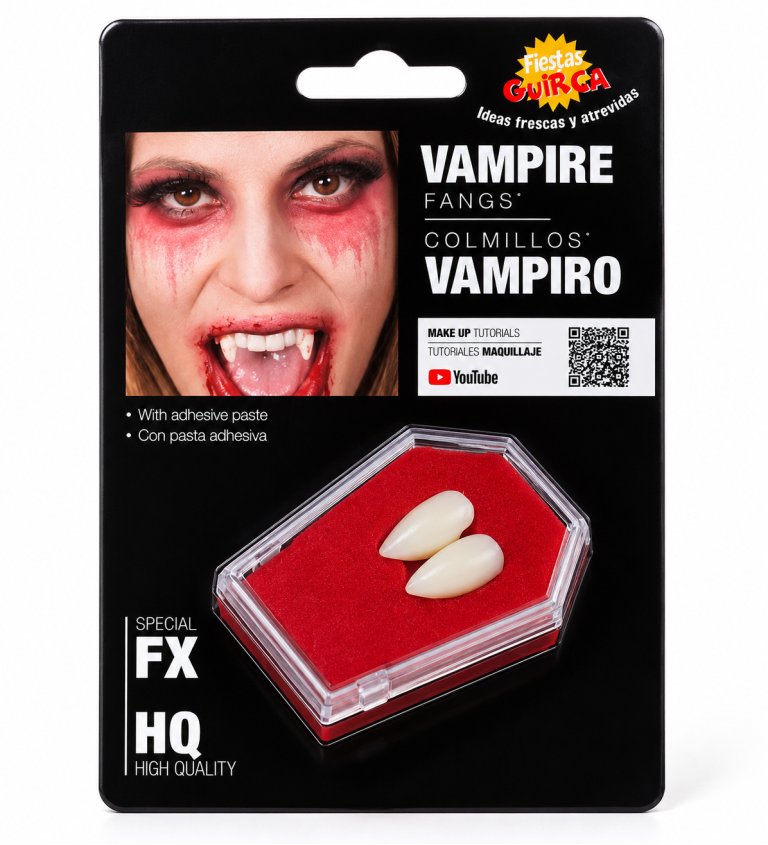 Zuby pro upíra s lepidlem