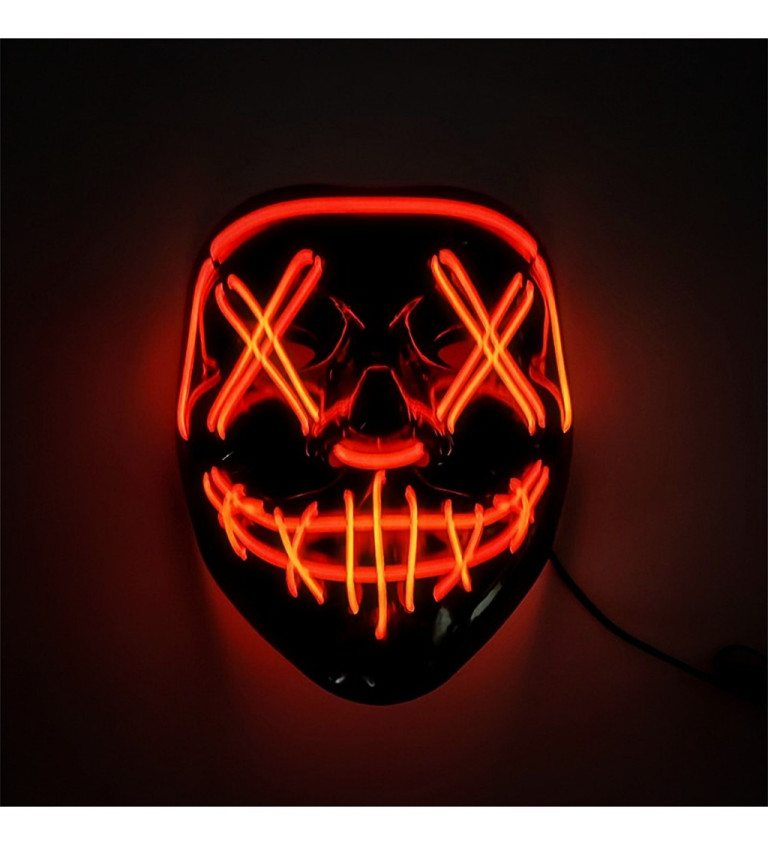 Maska - Červená LED s úsměvem